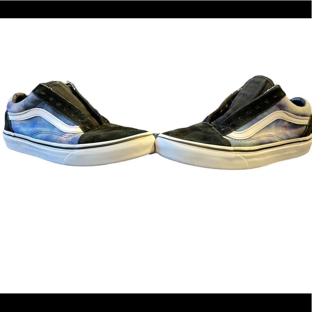 VANS , old Skool, low size 5, black , blue tie dye , suede - Picture 1 of 4
